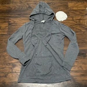 Ann Taylor Loft gray hooded top